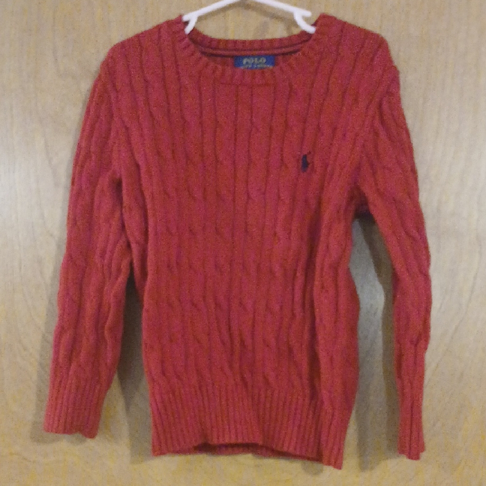 Polo by Ralph Lauren Kids Red Cable Knit Sweater